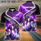 BlueJose Bowling And Pins Thunder Breaker Personalized Name Team Name 3d Shirt (4 Colors)