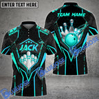 BlueJose Bowling And Pins Abstract Grunge Texture Multicolor Personalized Name, Team Name 3D Shirt