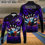 BlueJose Bowling And Pins Diamond Broken Customized Name 3D Shirt (4 Colors)