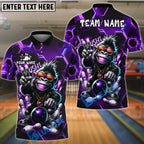BlueJose Bowling Hiphop Gorilla Design Customized Name, Team Name 3D Shirt (4 Colors)