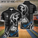 BlueJose Bowling And Pins Flame Premium Pattern Customized Name 3D Shirt (4 Colors)