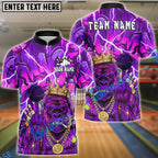 BlueJose Bowling & Pins Gorilla King Graffiti Lightning Customized Name, Team Name 3D Shirt (4 Colors)