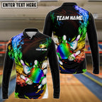 BlueJose Personalized Name Water Fire Rainbow Bowling And Pins 3D Shirt