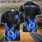 BlueJose Bowling And Pins Dotted Golden Crown King Multicolor Options Personalized Name, Team Name 3D Shirt (4 Colors)