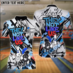 BlueJose Bowling & Pins Street Art ‚ÄúThey Not Like Us‚Äù Cartoon Customized Name, Team Name 3D Shirt (4 Colors)