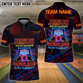 BlueJose Bowling Neon Jesus Savior Faith Bowling Therapy Personalized Name, Team Name 3D Shirt