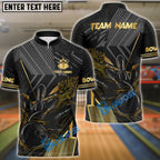 BlueJose Bowling And Pins Black Flaming Multicolor Customized Name 3D Shirt (4 Colors)