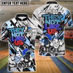 BlueJose Bowling & Pins Street Art ‚ÄúThey Not Like Us‚Äù Cartoon Customized Name, Team Name 3D Shirt (4 Colors)