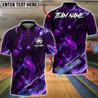 BlueJose Bowling And Pins Electric Wolf Strike Customized Name, Team Name 3D Shirt (4 Colors)