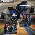 BlueJose Bowling And Pins Basic Thunder Customized Name 3D Shirt (4 Colors)