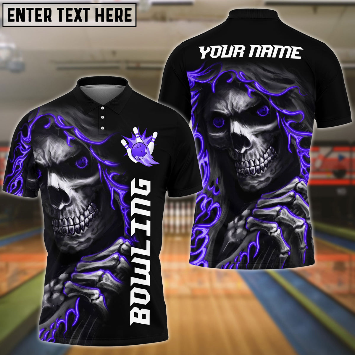 BlueJose Bowling And Pins Reaper Customized Name 3D Shirt (4 Colors)