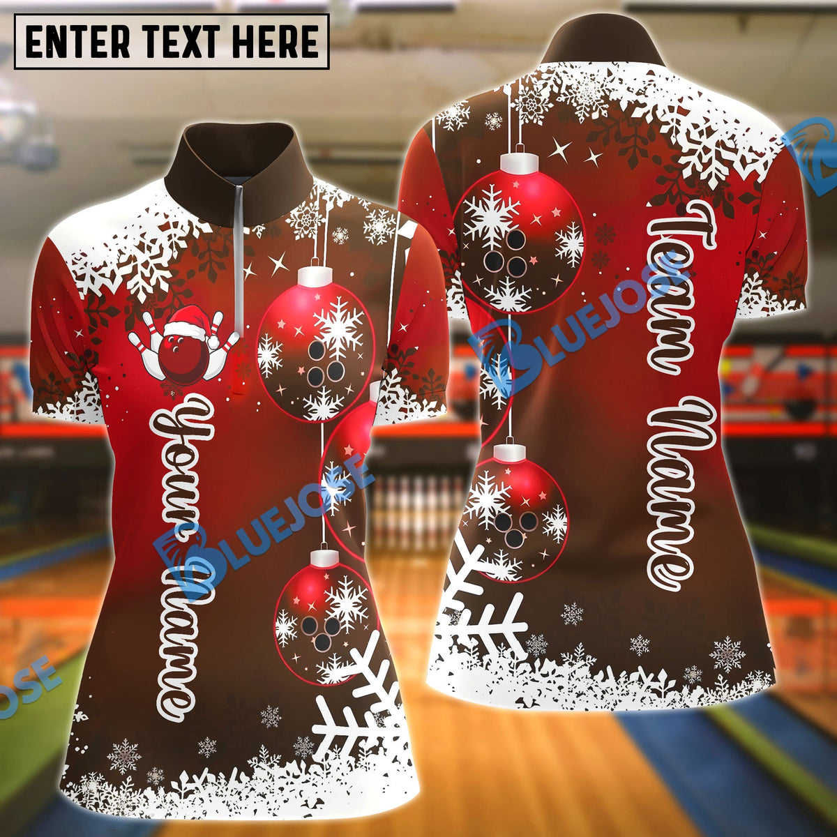 BlueJose Bowling And Pins Snowflake Christmas Customized Name, Team Name 3D Shirt (4 Colors)