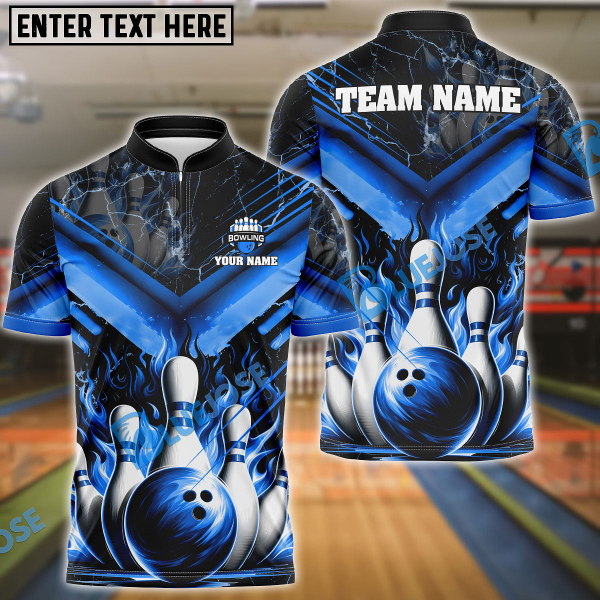 BlueJose Bowling And Pins Flame From Hell Multicolor Customized Name 3D Shirt (4 Colors)