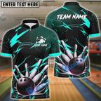 BlueJose Bowling And Pins Thunder Pattern Customized Name, Team Name 3D Shirt (4 Colors)