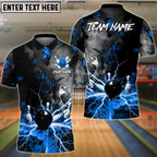 BlueJose Bowling And Pins Volcano Lava Explosion Lightning Customized Name, Team Name 3D Shirt (4 Colors)