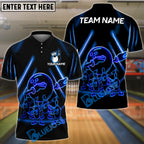 BlueJose Bowling Neon Dabbing Ball & Pins Customized Name, Team Name 3D Shirt (4 Colors)