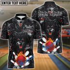 BlueJose Bowling And Pins Eyed Dark Wolf Pack Customized Name, Team Name 3D Shirt (4 Colors)