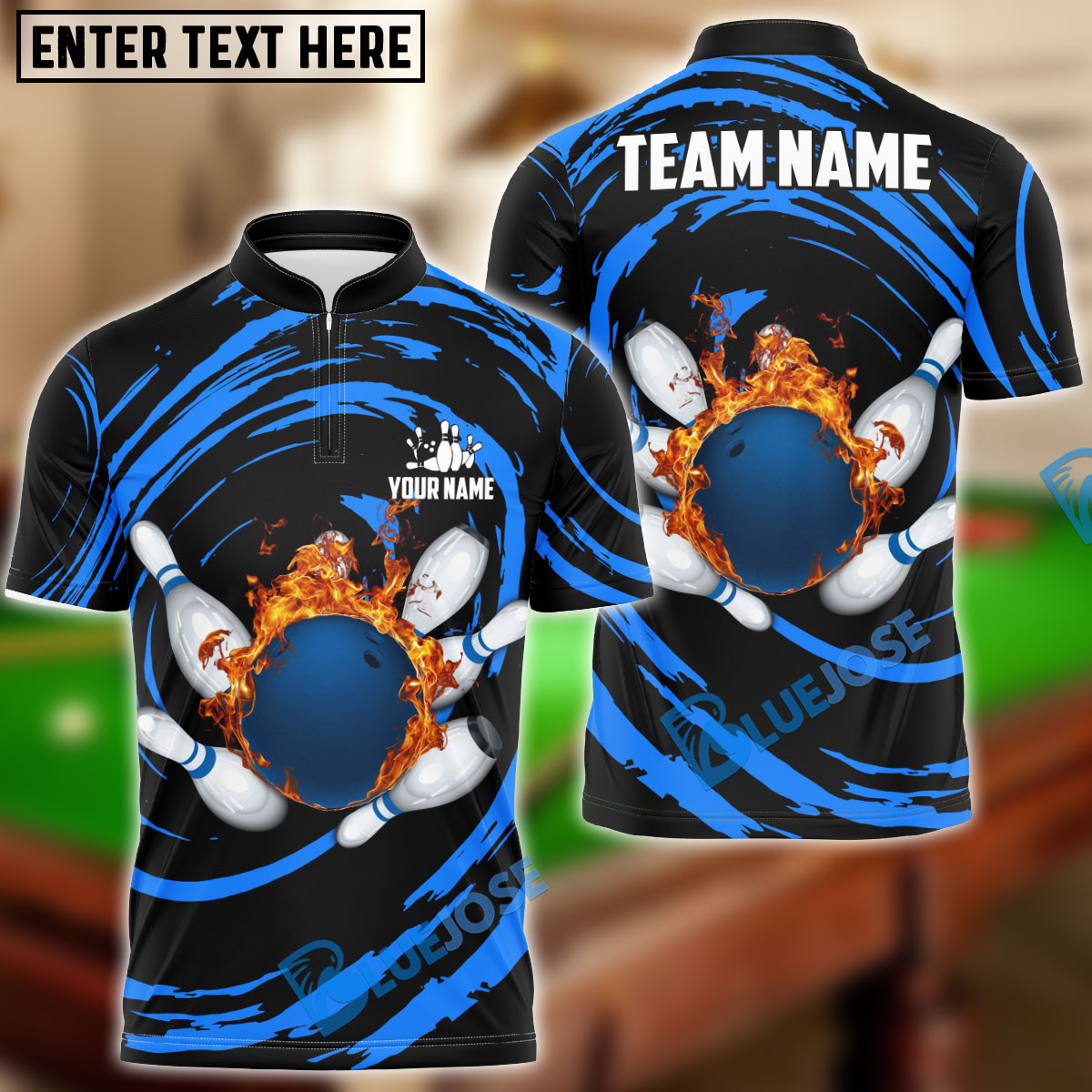 BlueJose Bowling And Pins Wave Sea Customized Name, Team Name 3D Shirt (4 Colors)