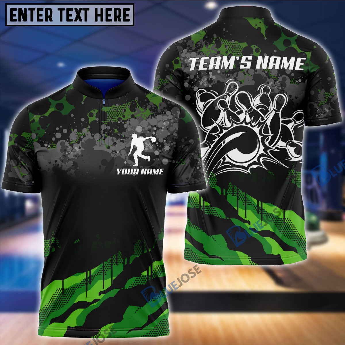 BlueJose Camo Bowling Premium Multicolor Customized Name 3D Shirt (5 Colors)