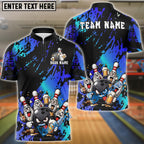 BlueJose Bowling And Pins Angry Ball Beer Party Customized Name, Team Name 3D Shirt (4 Colors)