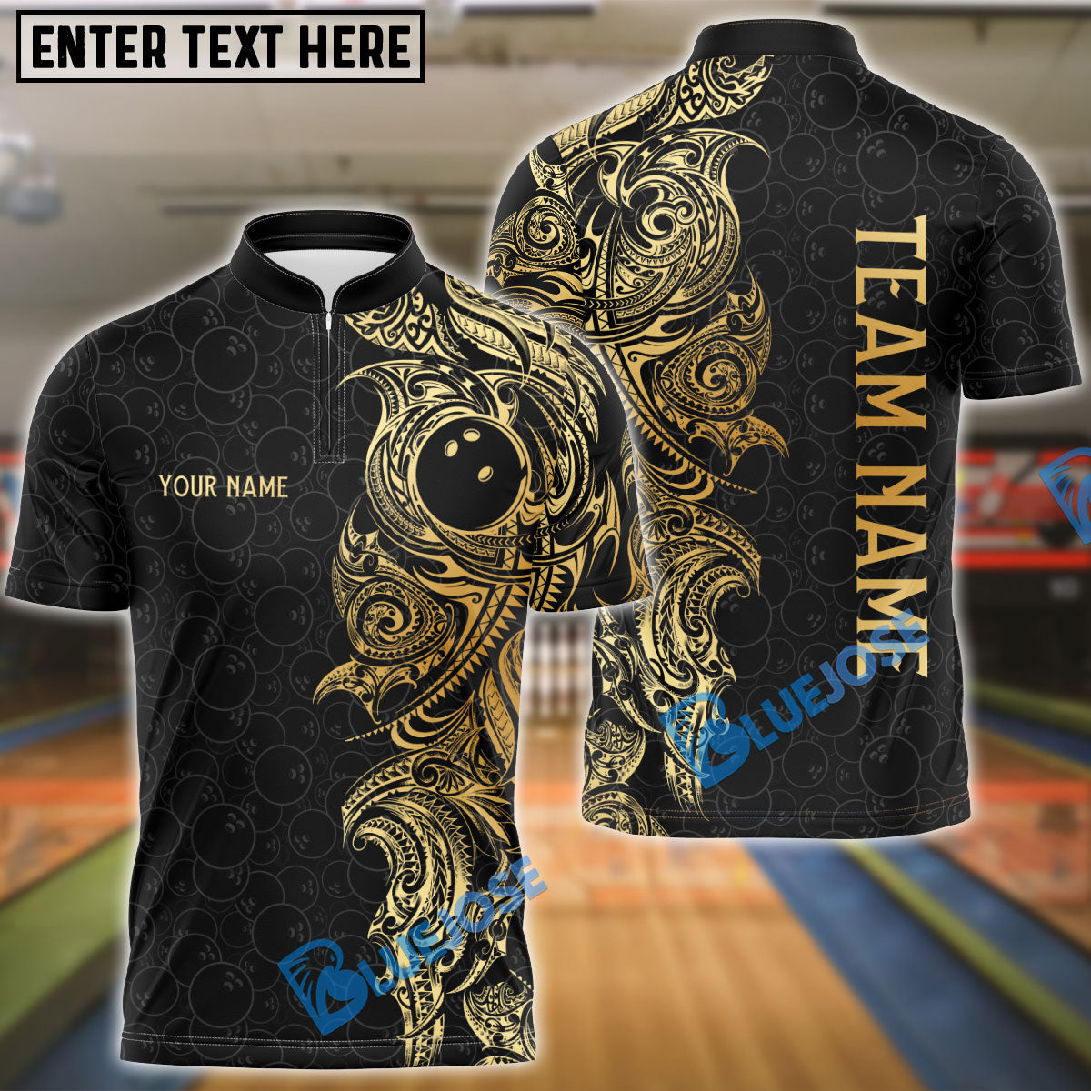 BlueJose Maori Bowling Premium Multicolor Customized Name 3D Shirt (6 Colors)