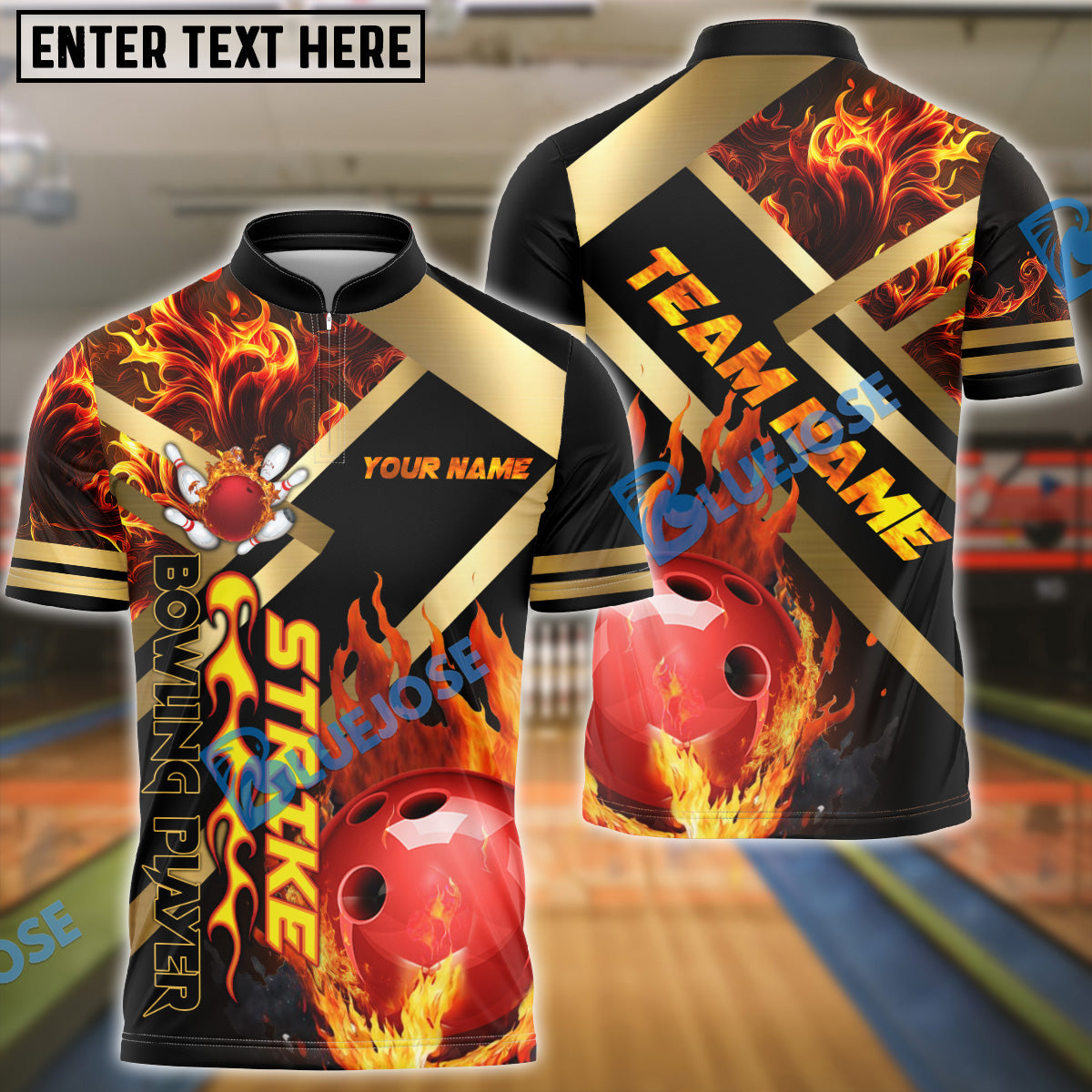 BlueJose Bowling And Pins Magic Collision Customized Name 3D Shirt (4 Colors)