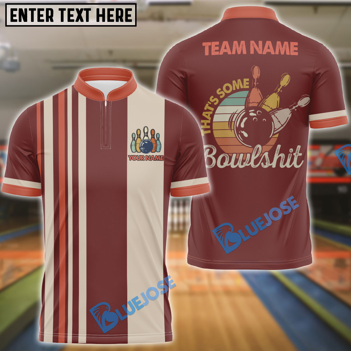 BlueJose Bowling And Pins That's Some Bowlshit Customized Name 3D Shirt (4 Colors)