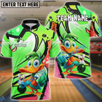 BlueJose Bowling And Pins Cartoon Duck Graffiti Customized Name, Team Name 3D Shirt (4 Colors)