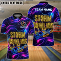 BlueJose Bowling Neon Storm Gutterly Ridiculous Personalized Name, Team Name 3D Shirt
