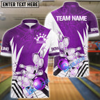 BlueJose Bowling And Pins Shine Lightning Strike Customized Name, Team Name 3D Shirt (4 Colors)