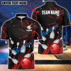 BlueJose Bowling And Pins Break Glass Pattern Customized Name 3D Shirt (5 Colors)
