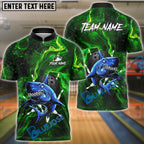 BlueJose Bowling And Pins Shark Storm Customized Name, Team Name 3D Shirt (4 Colors)