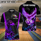 BlueJose Bowling And Pins Flame Eagle Customized Name, Team Name 3D Shirt (4 Colors)