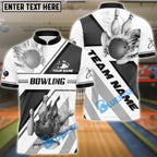 BlueJose Bowling And Pins Smoke Pattern Customized Name 3D Shirt (4 Colors)