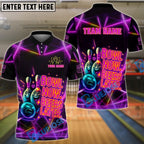 BlueJose Bowling And Pins Neon Now Beers Later Funny Quote Customized Name 3D Shirt (4 Colors)
