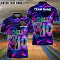 BlueJose Bowling Neon Rollin‚Äô Into 10 Personalized Name, Team Name 3D Shirt