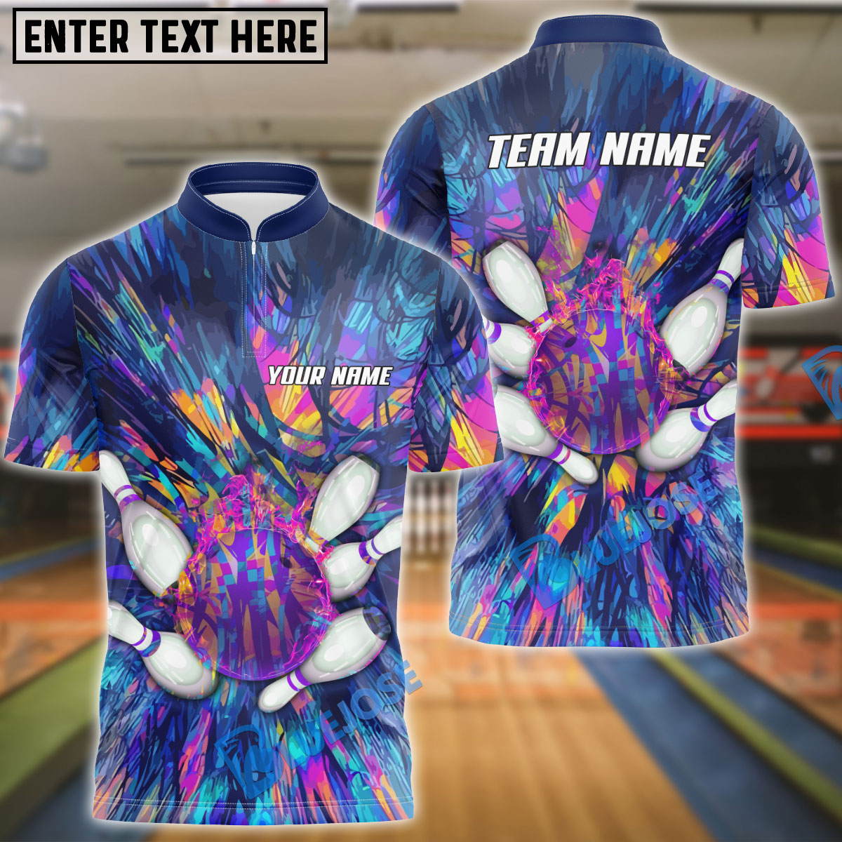 BlueJose Bowling And Pins Magic Art Customized Name 3D Shirt (4 Colors)