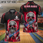 BlueJose Bowling And Pins Flaming Skull Personalized Name, Team Name 3D Shirt (4 Colors)