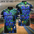 BlueJose Bowling And Pins Bear Scary Teddy Graffiti Style Don't Fugg Customized Name, Team Name 3D Shirt (4 Colors)