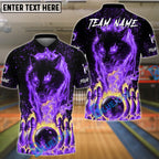 BlueJose Bowling And Pins Fire Wolf Multicolor Options Personalized Name, Team Name 3D Shirt (4 Colors)