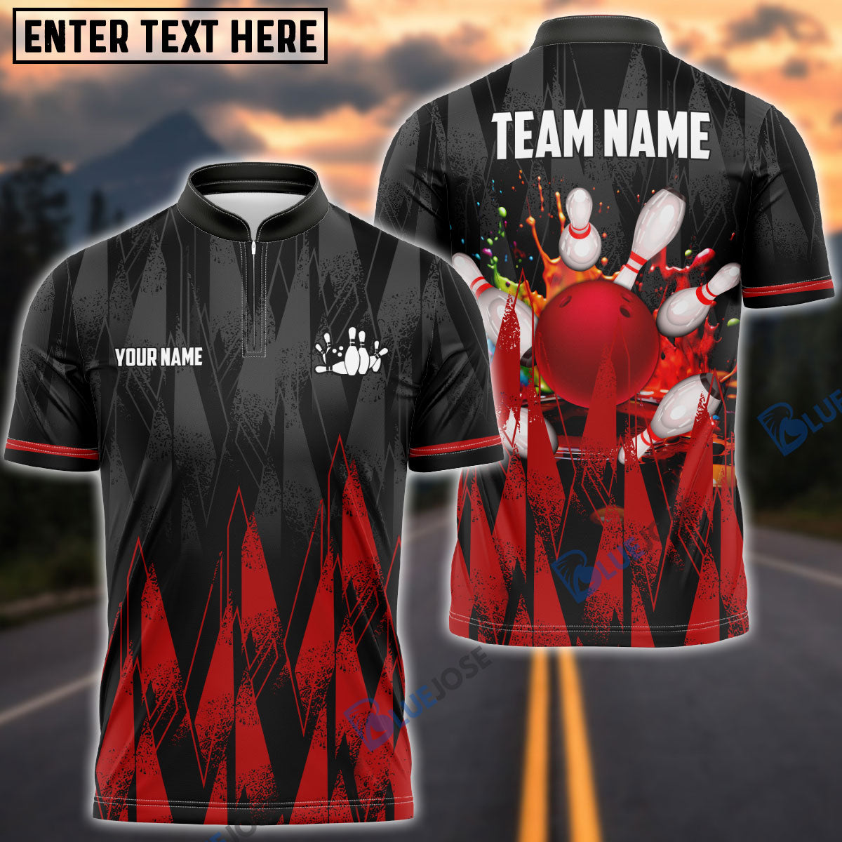 BlueJose Bowling And Pins Sword Legend Customized Name, Team Name 3D Shirt (4 Colors)