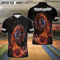 BlueJose Bowling Fire Tiger Customized Name, Team Name 3D Shirt (4 Colors)