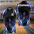 BlueJose Bowling And Pins Flame Thunder Pattern Customized Name, Team Name 3D Shirt (4 Colors)