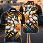 BlueJose Bowling And Pins Arrow Hat Pattern Customized Name, Team Name 3D Shirt (4 Colors)