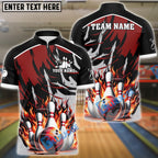 BlueJose Bowling And Pins Blazing Customized Name 3D Shirt (6 Colors)