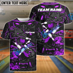 BlueJose Bowling And Pins Dragon & Samurai Customized Name 3D Shirt ( 4 Colors )