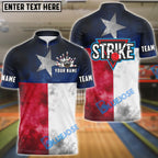 BlueJose Bowling And Pins Vintage Flag Customized Name 3D Shirt (American, Canadian, Texas, UK)