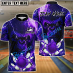 BlueJose Bowling And Pins Angry Gorilla Lightning Customized Name, Team Name 3D Shirt (4 Colors)