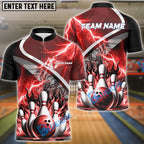 BlueJose Bowling And Pins Thunder Breaker Personalized Name Team Name 3d Shirt (4 Colors)
