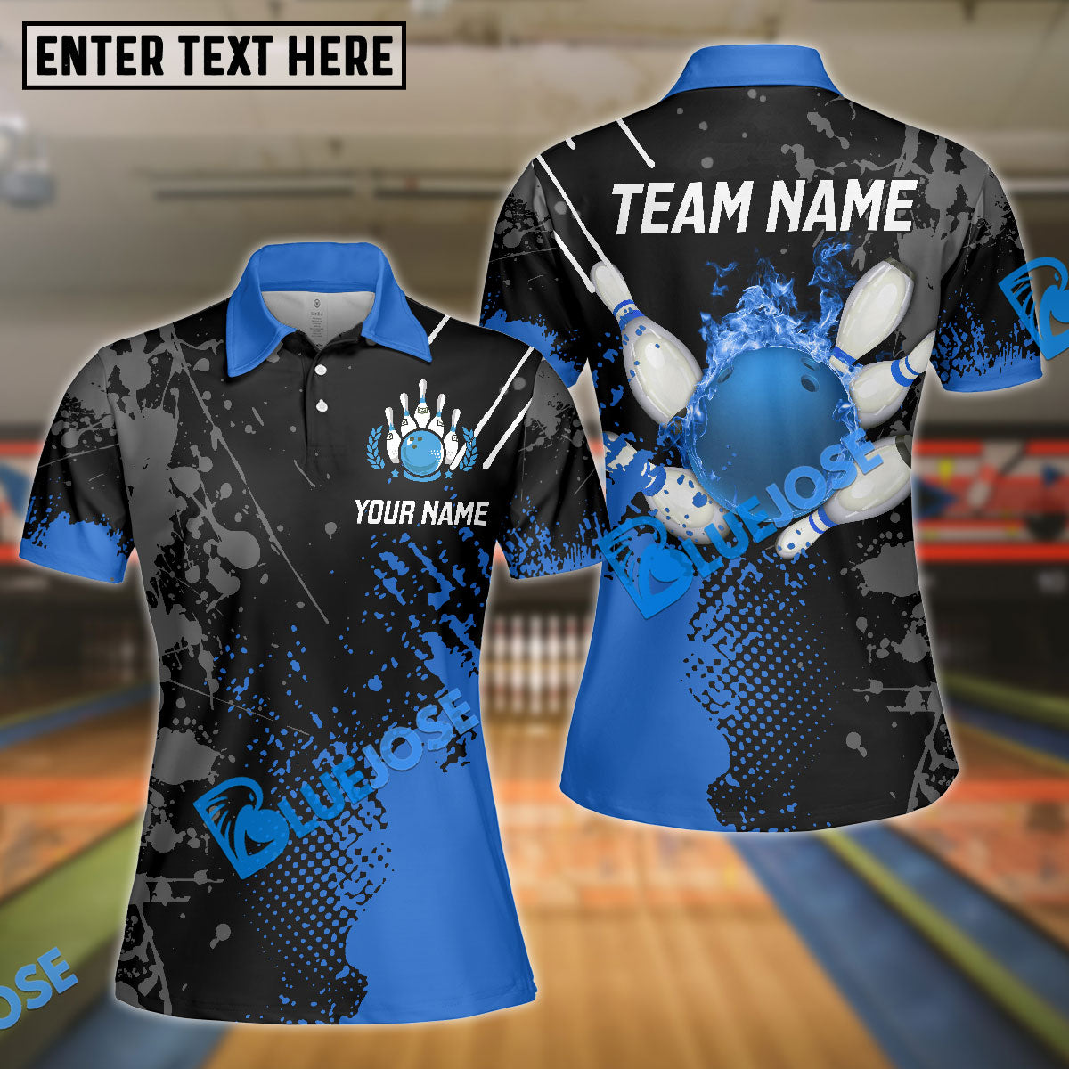 BlueJose Personalized Name Paint Fire Bowling And Pins Multicolor 3D Women Shirt